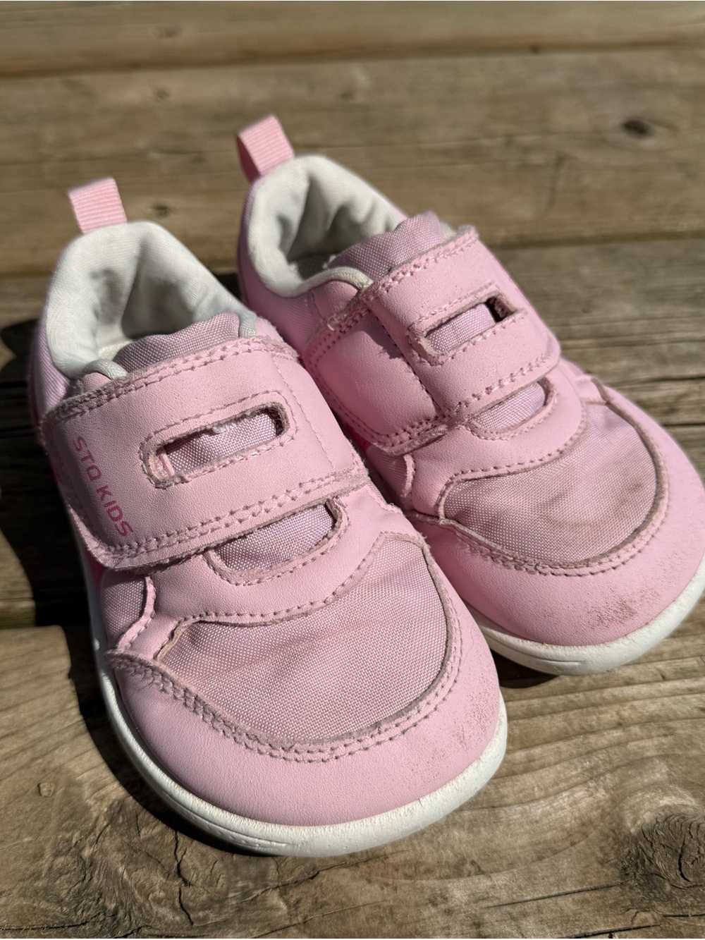 STQ Toddler Pink Kids Velcro Shoes